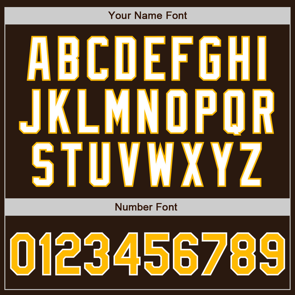Custom Brown Gold-White Authentic Two Tone Baseball Jersey