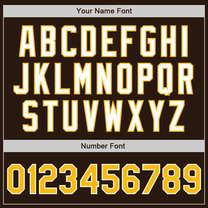 Custom Brown Gold-White Authentic Two Tone Baseball Jersey