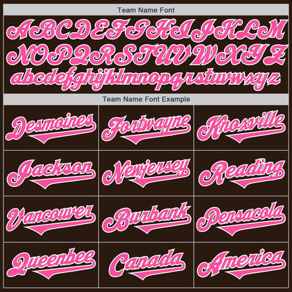 Custom Brown Pink-White Authentic Two Tone Baseball Jersey