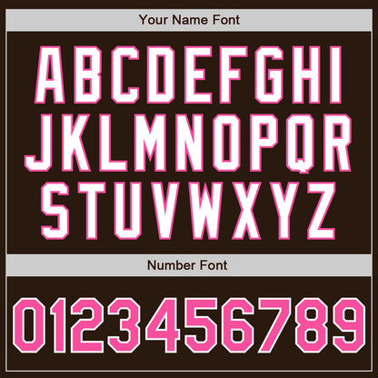 Custom Brown Pink-White Authentic Two Tone Baseball Jersey