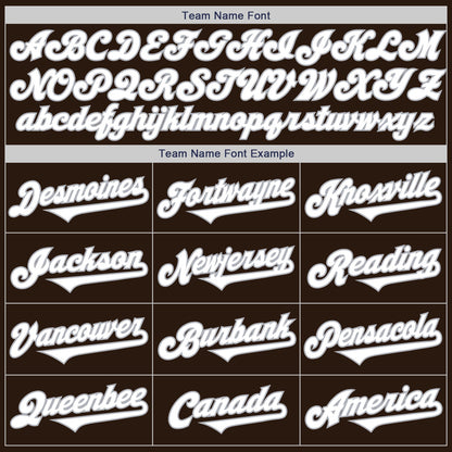 Custom Brown White-Gray Authentic Two Tone Baseball Jersey