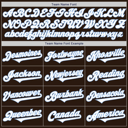 Custom Brown White-Light Blue Authentic Two Tone Baseball Jersey