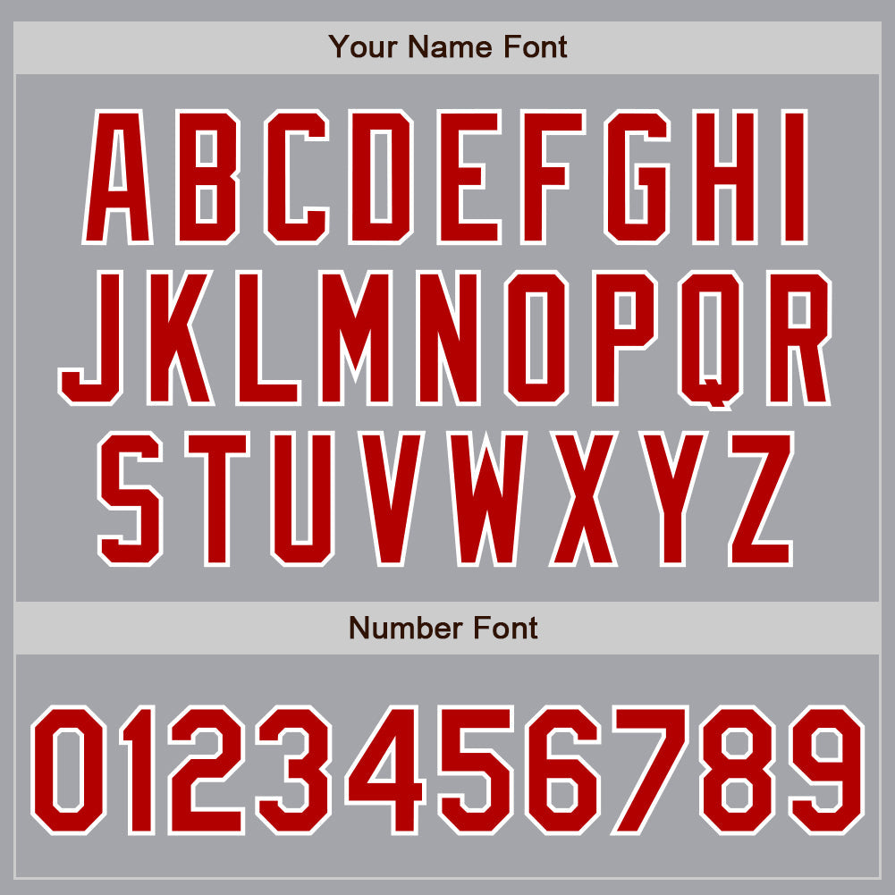 Custom Gray Red-White Authentic Two Tone Baseball Jersey