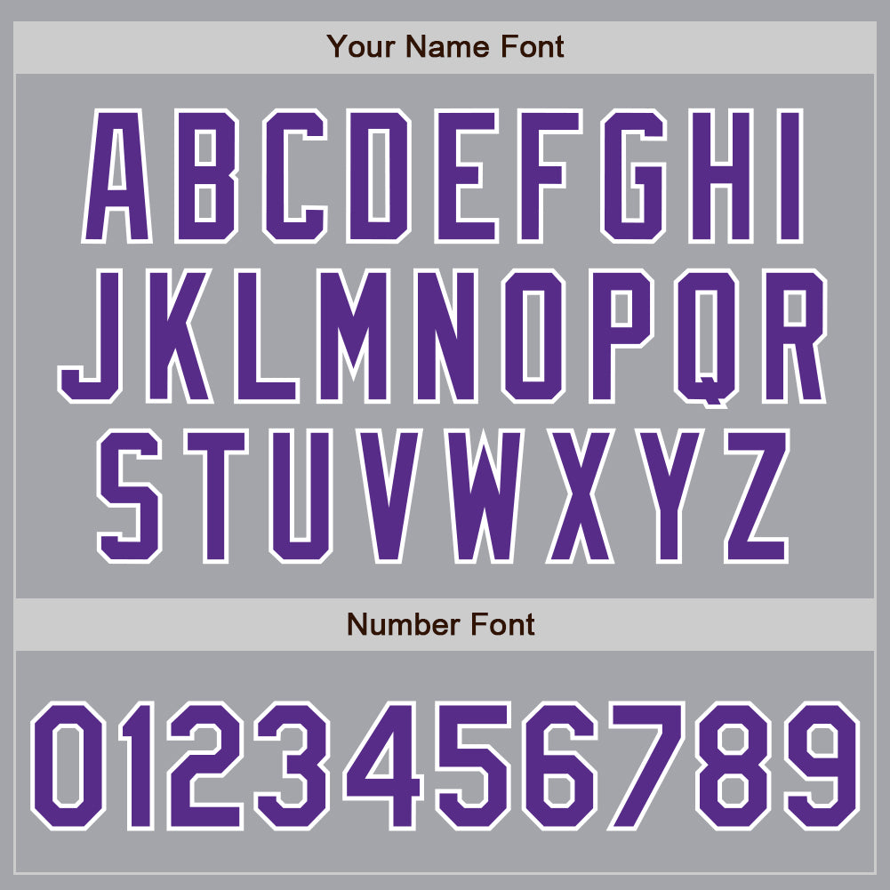 Custom Gray Purple-White Authentic Two Tone Baseball Jersey