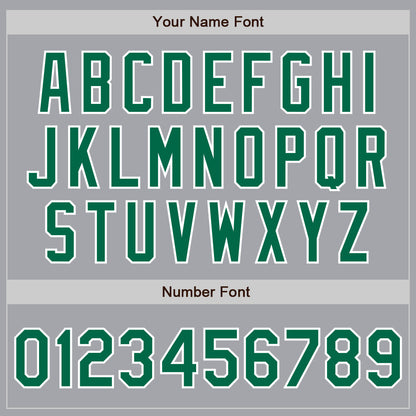 Custom Gray Kelly Green-White Authentic Two Tone Baseball Jersey