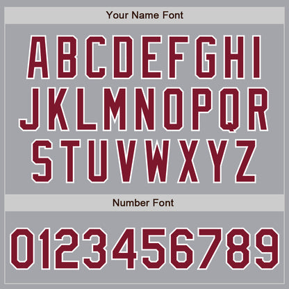 Custom Gray Crimson-White Authentic Two Tone Baseball Jersey