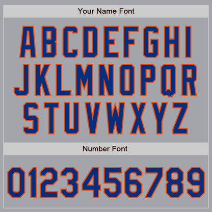 Custom Gray Royal-Orange Authentic Two Tone Baseball Jersey