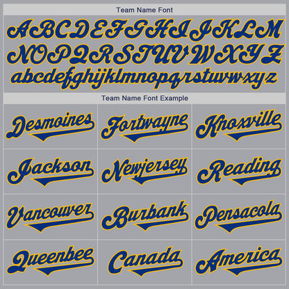 Custom Gray Royal-Gold Authentic Two Tone Baseball Jersey