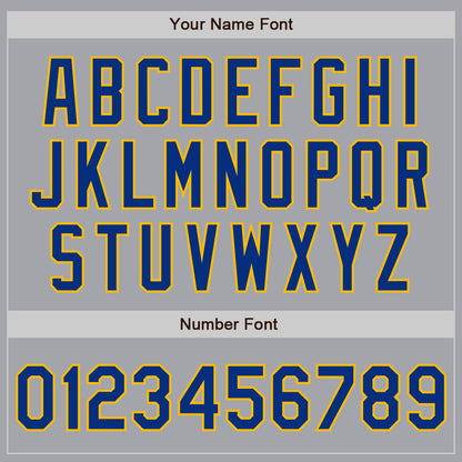 Custom Gray Royal-Gold Authentic Two Tone Baseball Jersey