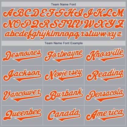 Custom Gray Orange-White Authentic Two Tone Baseball Jersey