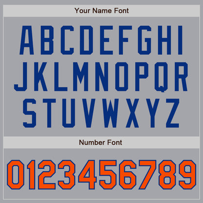 Custom Gray Orange-Royal Authentic Two Tone Baseball Jersey
