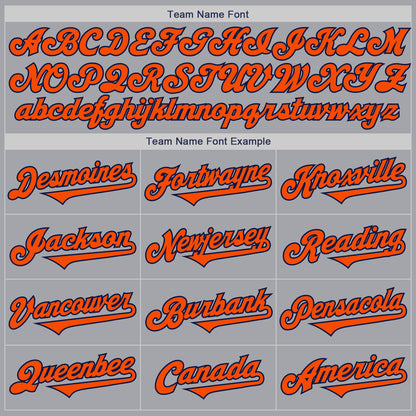 Custom Gray Orange-Navy Authentic Two Tone Baseball Jersey