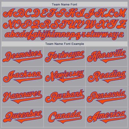 Custom Gray Orange-Purple Authentic Two Tone Baseball Jersey