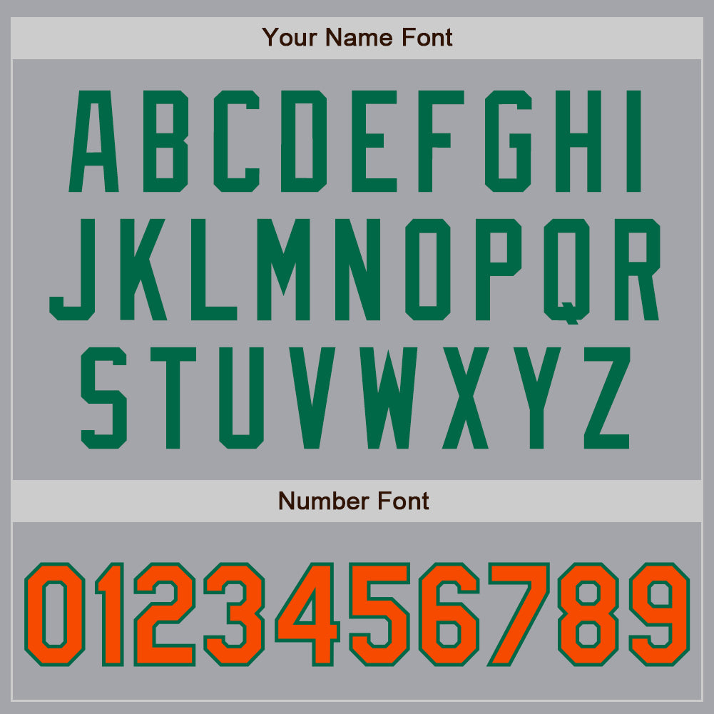 Custom Gray Orange-Kelly Green Authentic Two Tone Baseball Jersey