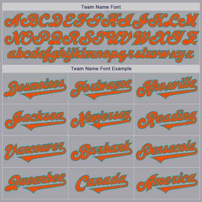 Custom Gray Orange-Teal Authentic Two Tone Baseball Jersey
