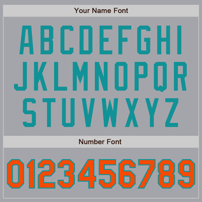 Custom Gray Orange-Teal Authentic Two Tone Baseball Jersey