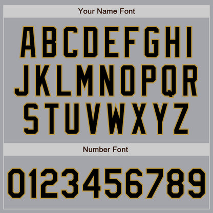 Custom Gray Black-Old Gold Authentic Two Tone Baseball Jersey