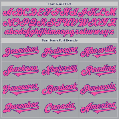 Custom Gray Pink-Purple Authentic Two Tone Baseball Jersey