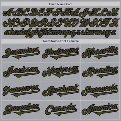 Custom Gray Olive-Black Authentic Two Tone Baseball Jersey