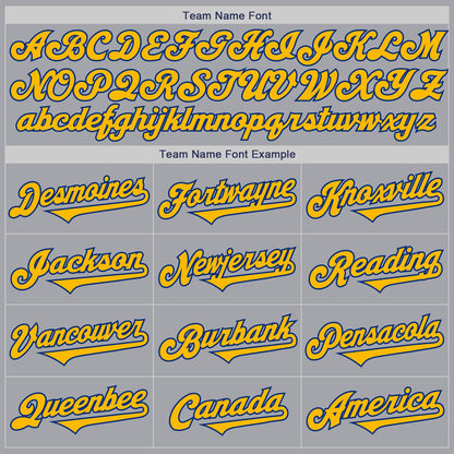 Custom Gray Gold-Royal Authentic Two Tone Baseball Jersey