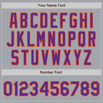 Custom Gray Purple-Orange Authentic Two Tone Baseball Jersey