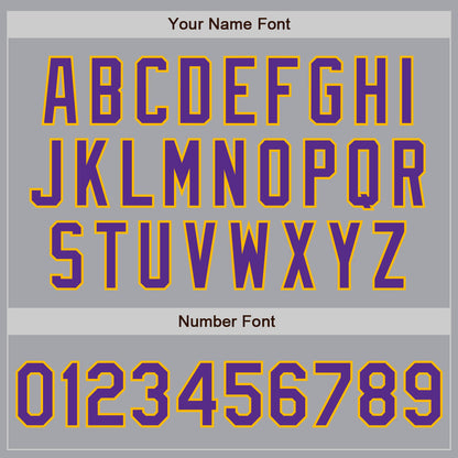 Custom Gray Purple-Gold Authentic Two Tone Baseball Jersey