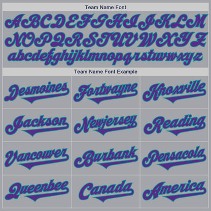 Custom Gray Purple-Teal Authentic Two Tone Baseball Jersey