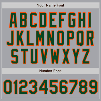 Custom Gray Green-Orange Authentic Two Tone Baseball Jersey