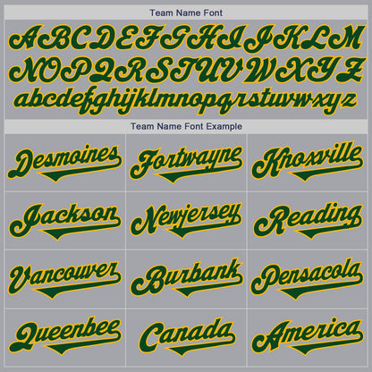Custom Gray Green-Gold Authentic Two Tone Baseball Jersey