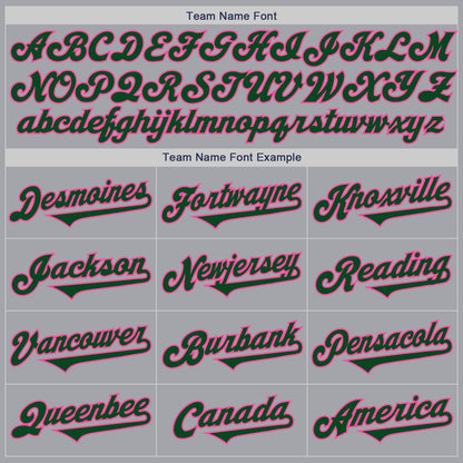 Custom Gray Green-Pink Authentic Two Tone Baseball Jersey