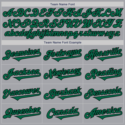 Custom Gray Kelly Green-Black Authentic Two Tone Baseball Jersey