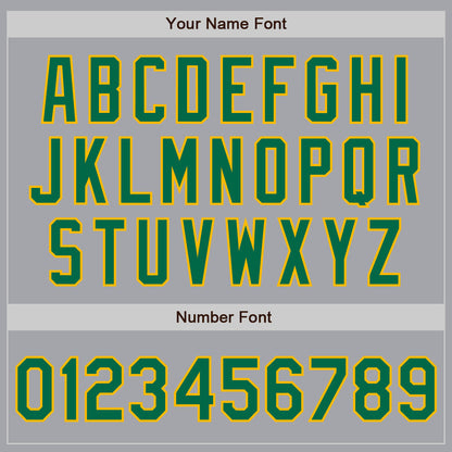 Custom Gray Kelly Green-Gold Authentic Two Tone Baseball Jersey