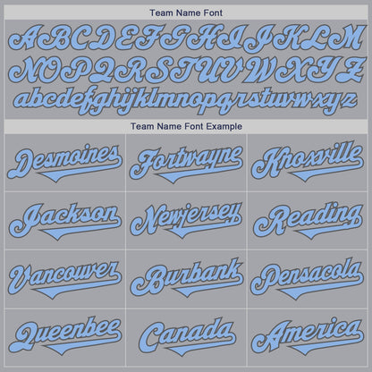 Custom Gray Light Blue-Steel Gray Authentic Two Tone Baseball Jersey