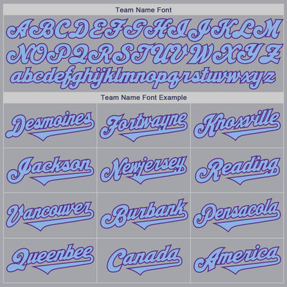 Custom Gray Light Blue-Purple Authentic Two Tone Baseball Jersey