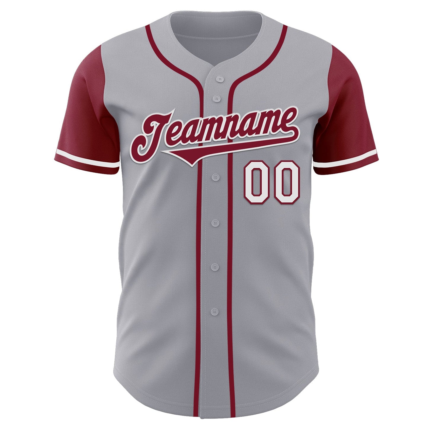 Custom Gray Crimson-White Authentic Two Tone Baseball Jersey