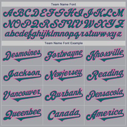Custom Gray Teal-Pink Authentic Two Tone Baseball Jersey