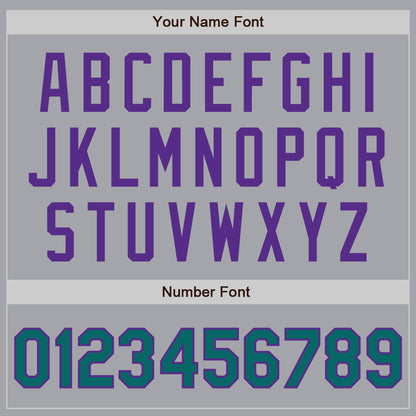 Custom Gray Teal-Purple Authentic Two Tone Baseball Jersey