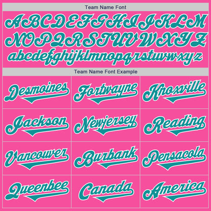 Custom Pink Teal-White Authentic Two Tone Baseball Jersey