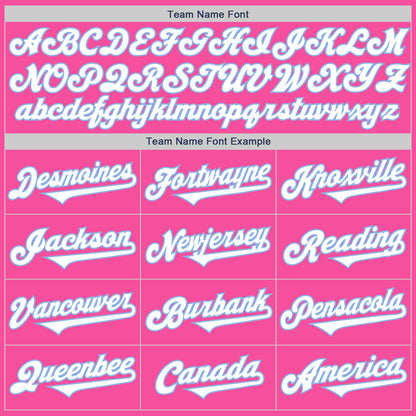 Custom Pink White-Light Blue Authentic Two Tone Baseball Jersey