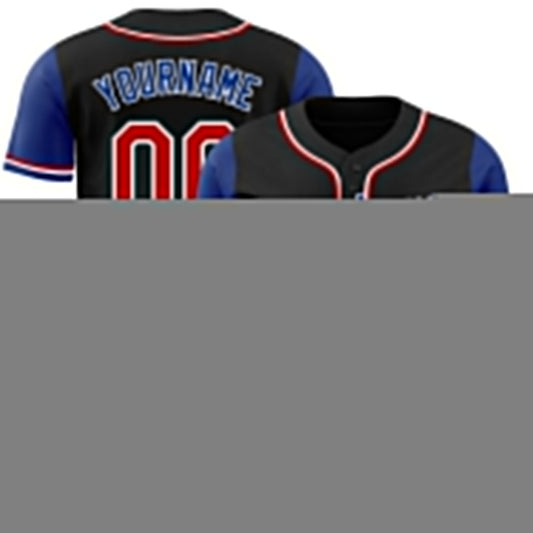 Custom Black Red Royal-White Authentic Two Tone Baseball Jersey