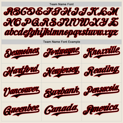 Custom Cream Black Pinstripe Red Authentic Two Tone Baseball Jersey