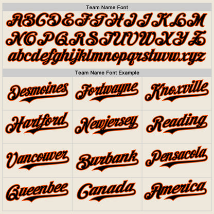 Custom Cream Black Pinstripe Orange Authentic Two Tone Baseball Jersey