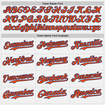 Custom White Orange Pinstripe Royal Authentic Two Tone Baseball Jersey