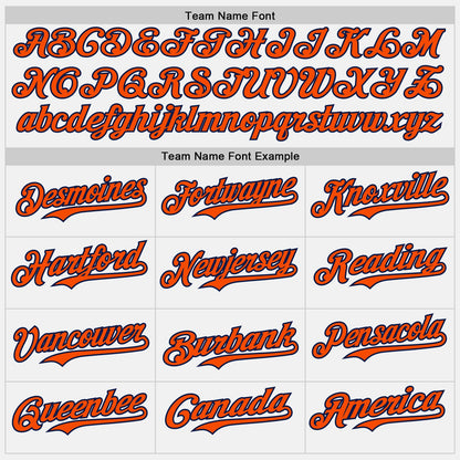 Custom White Orange Pinstripe Navy Authentic Two Tone Baseball Jersey