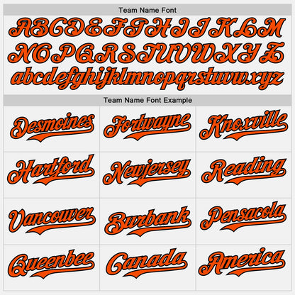 Custom White Orange Pinstripe Black Authentic Two Tone Baseball Jersey