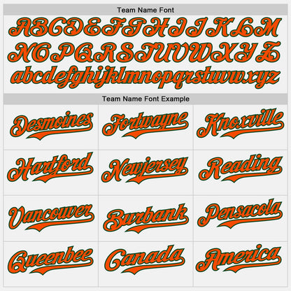 Custom White Orange Pinstripe Green Authentic Two Tone Baseball Jersey