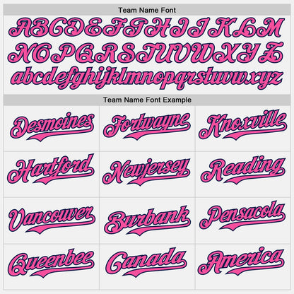 Custom White Pink Pinstripe Navy Authentic Two Tone Baseball Jersey