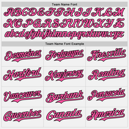 Custom White Pink Pinstripe Black Authentic Two Tone Baseball Jersey