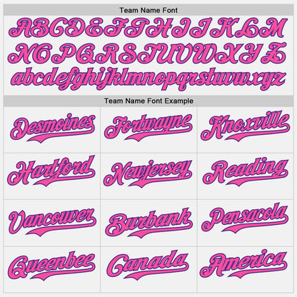 Custom White Pink Pinstripe Purple Authentic Two Tone Baseball Jersey
