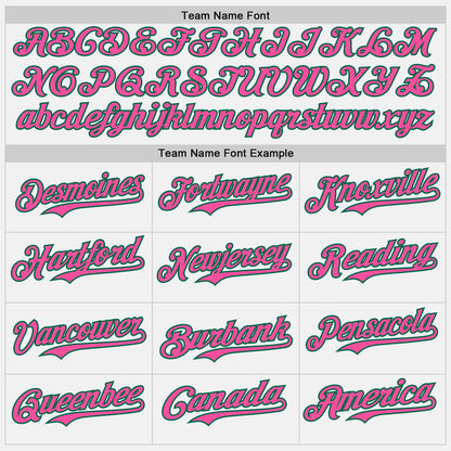 Custom White Pink Pinstripe Kelly Green Authentic Two Tone Baseball Jersey